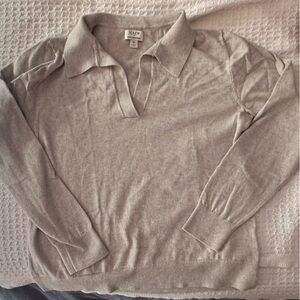 J.Crew Light Gray cotton Cashmere Sweater